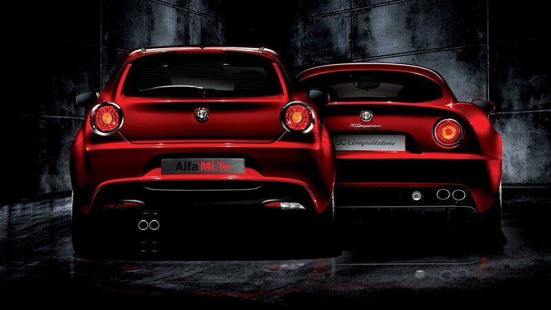 Red Alfa Romeo cars rear view