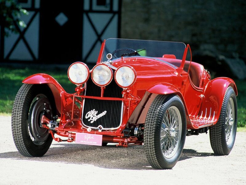 Red Alfa Romeo classic car