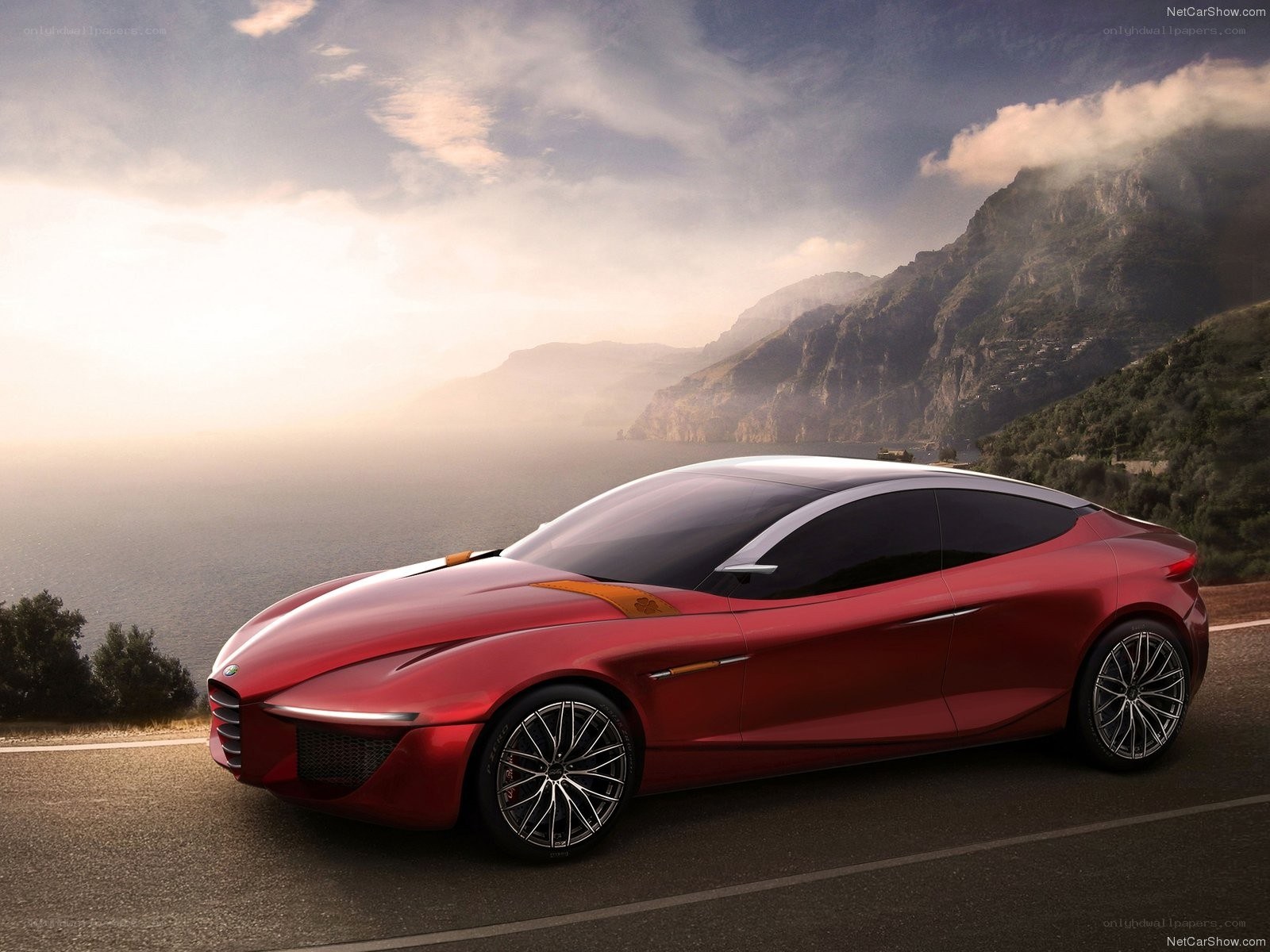Red Alfa Romeo concept car