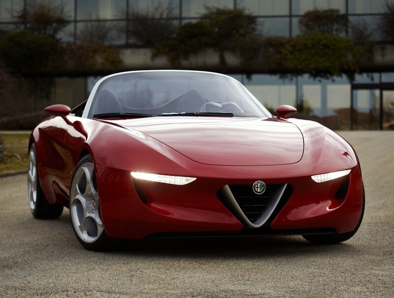 Red Alfa Romeo concept car