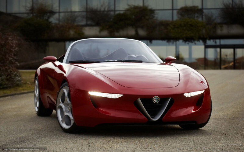Red Alfa Romeo concept car