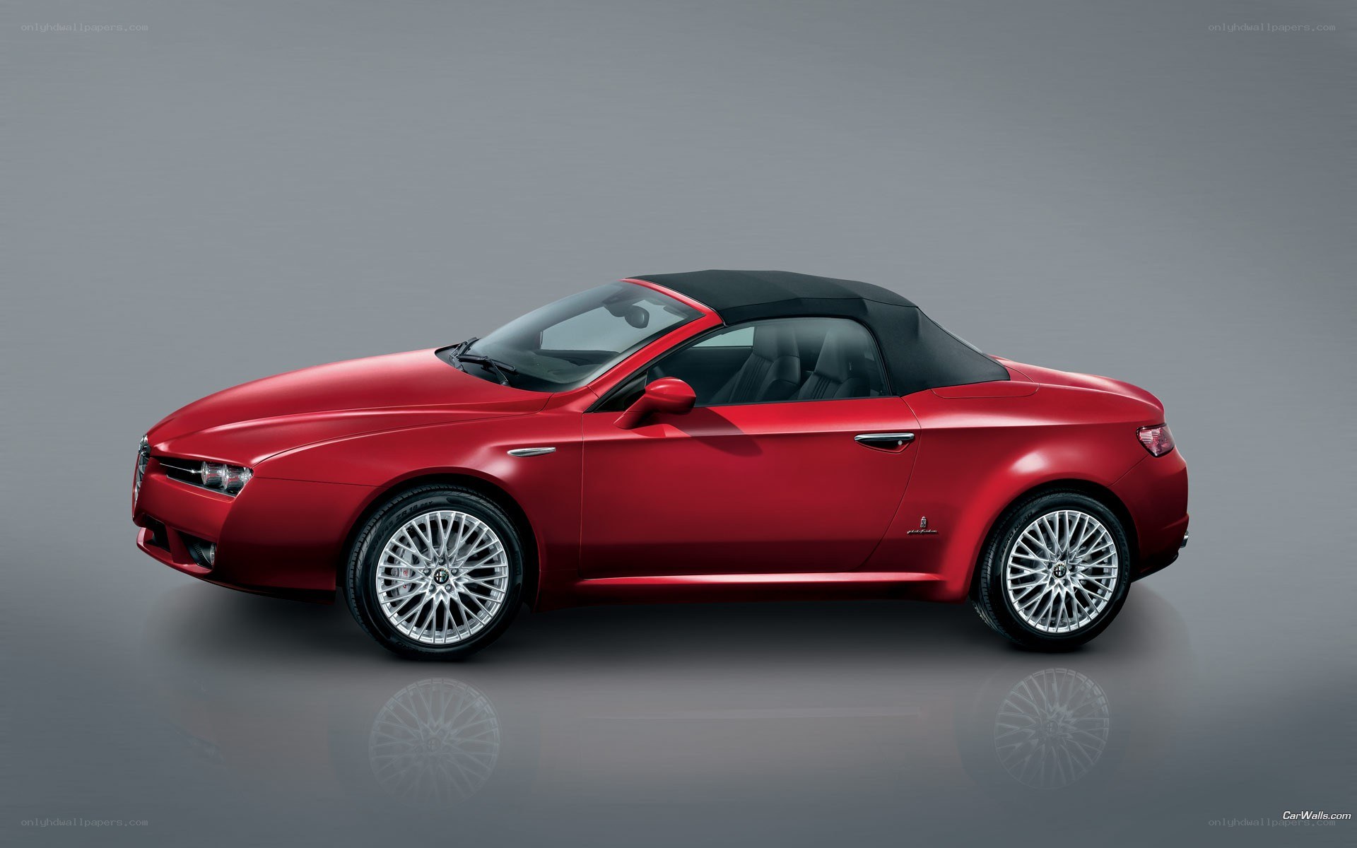 red alfa romeo convertible