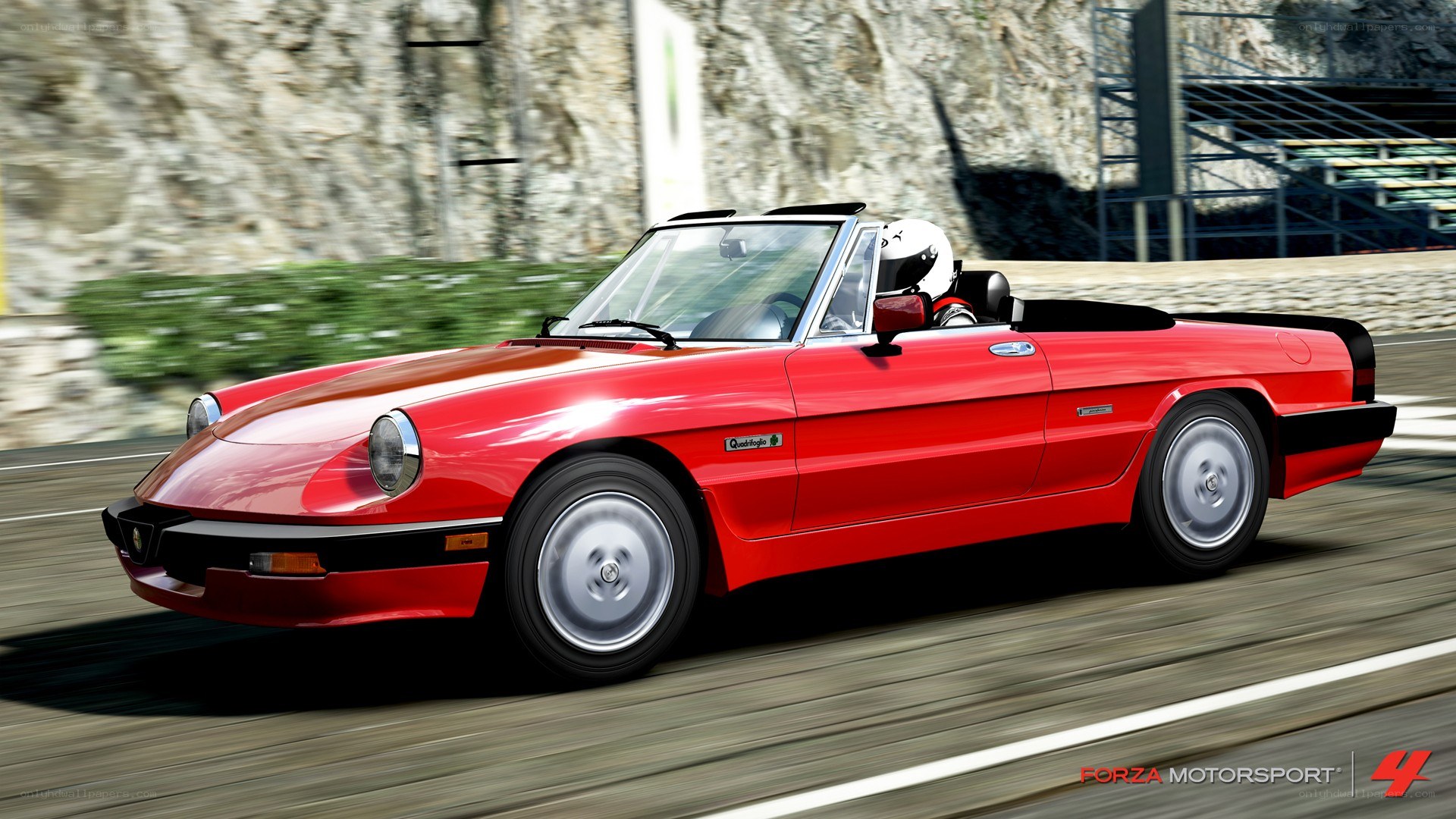 red alfa romeo convertible