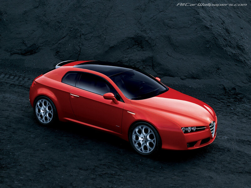 Red Alfa Romeo Coupe — Dramatic, Photograph