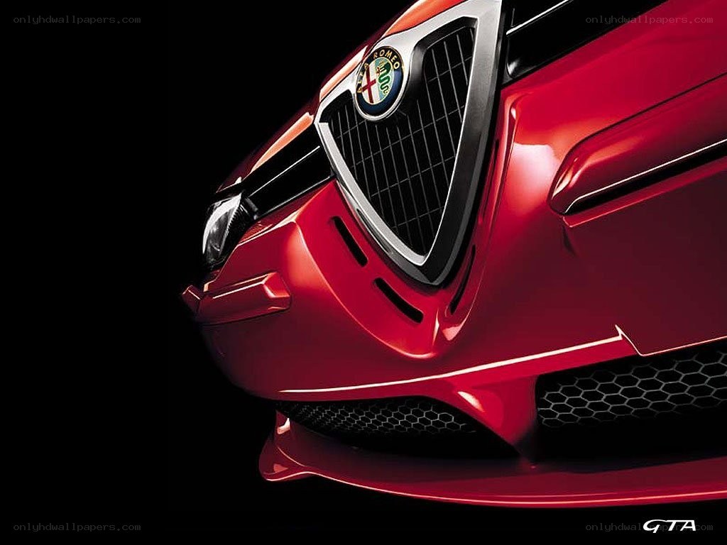 Red Alfa Romeo front grille