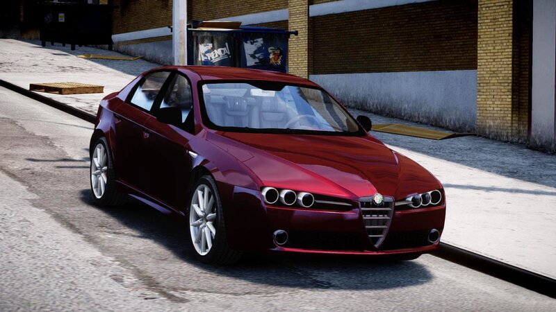 red alfa Romeo in alley