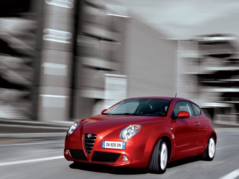 red alfa romeo in motion