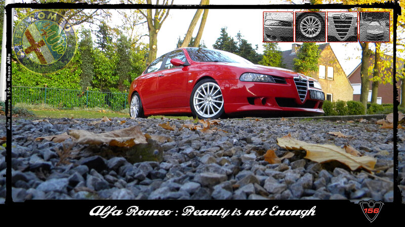 Red Alfa Romeo on gravel