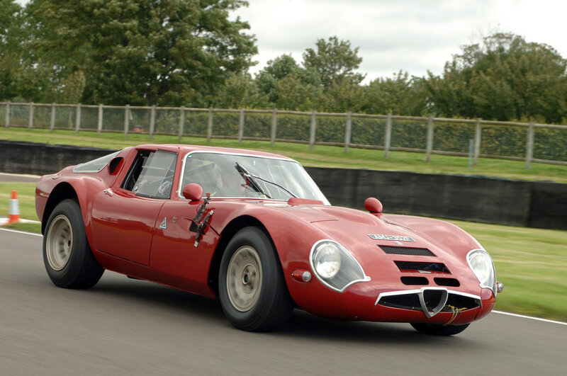 Red Alfa Romeo race car on track