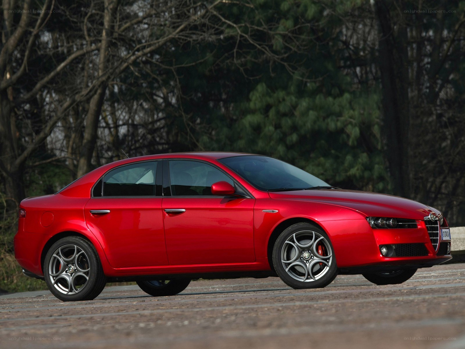 red alfa romeo sedan