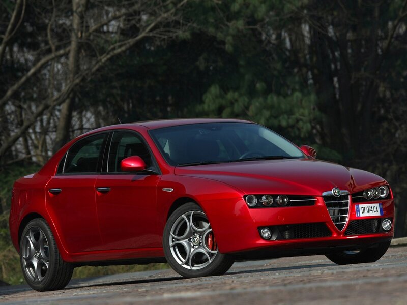 red alfa romeo sedan