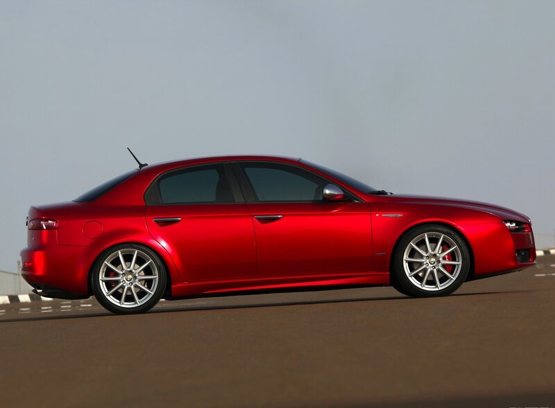 red alfa romeo sedan
