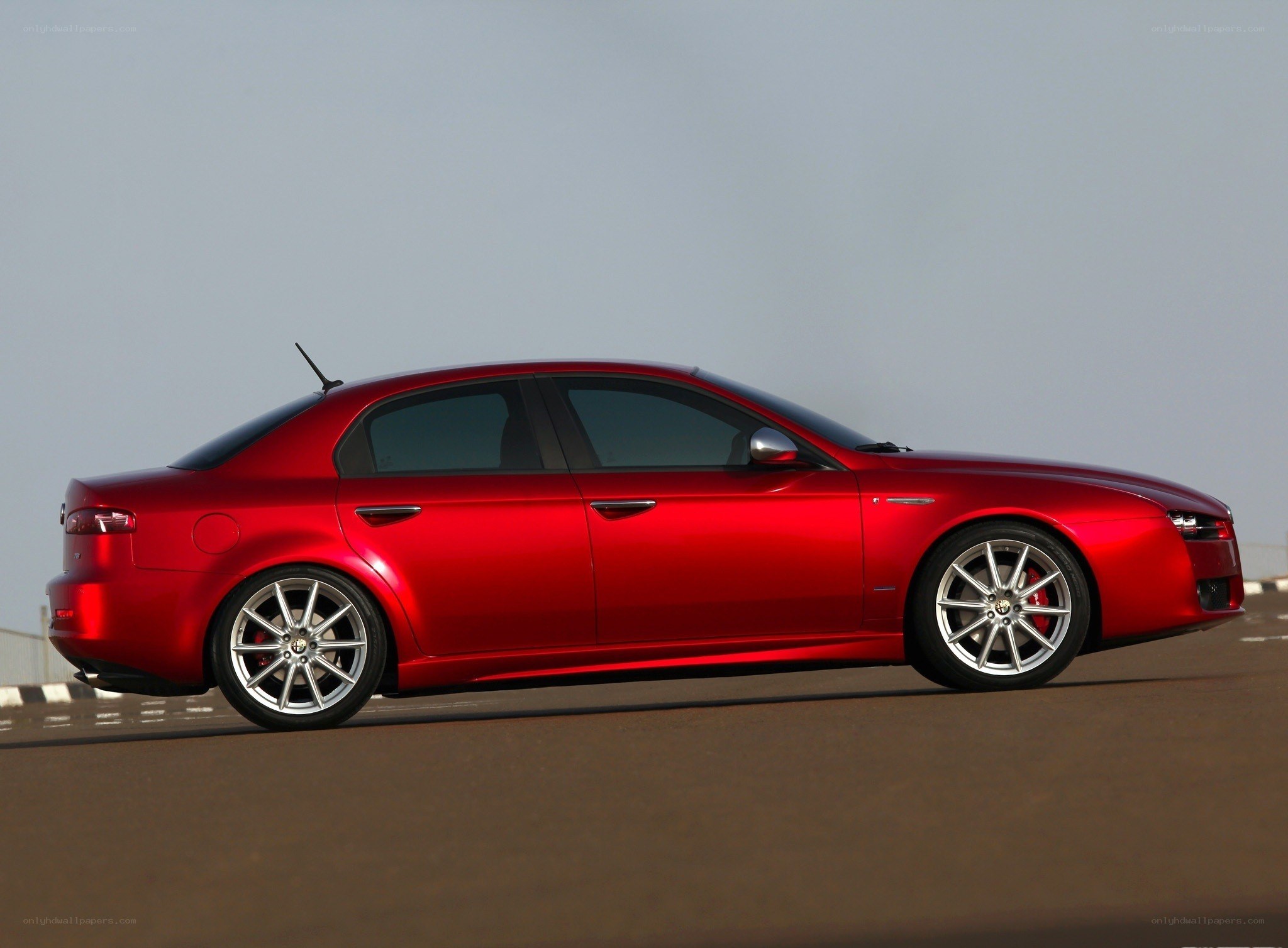 red alfa romeo sedan