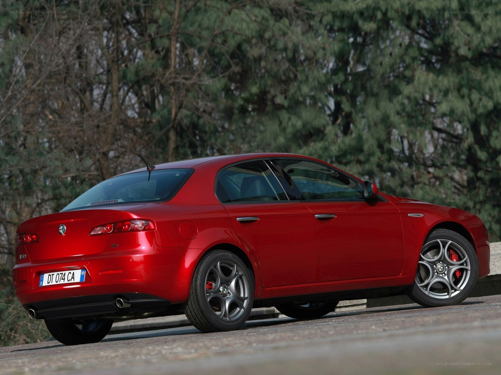 red alfa romeo sedan