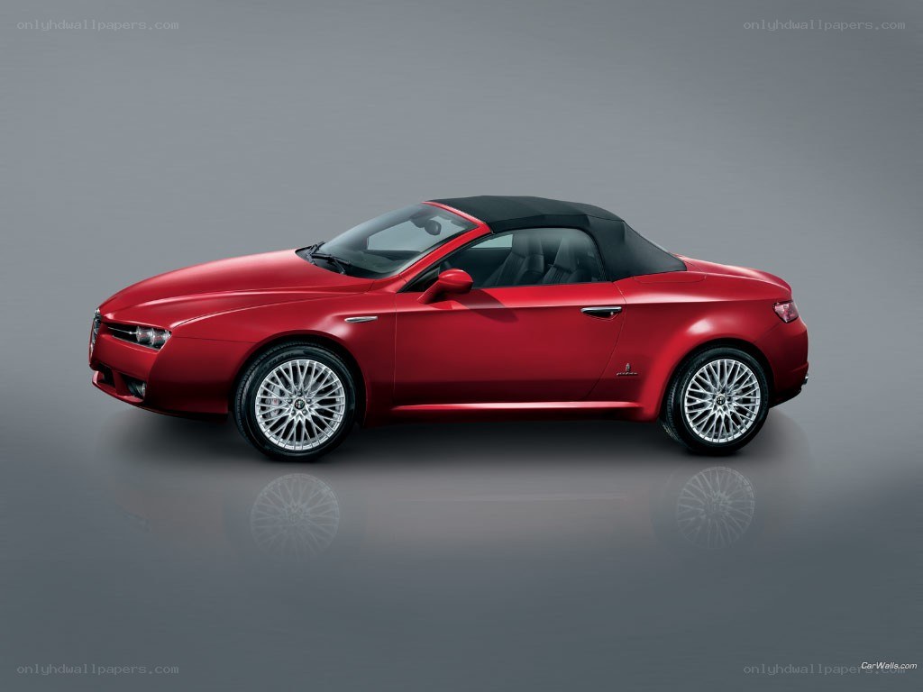 red alfa romeo spider convertible