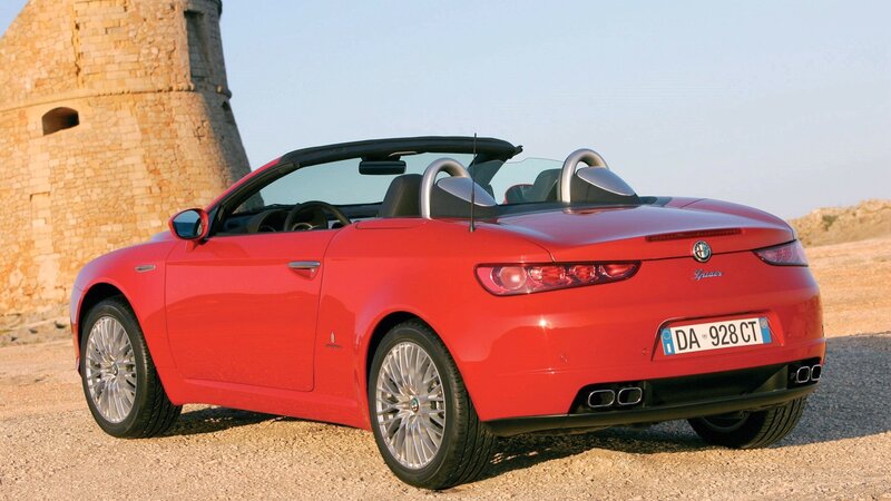 Red Alfa Romeo Spider convertible