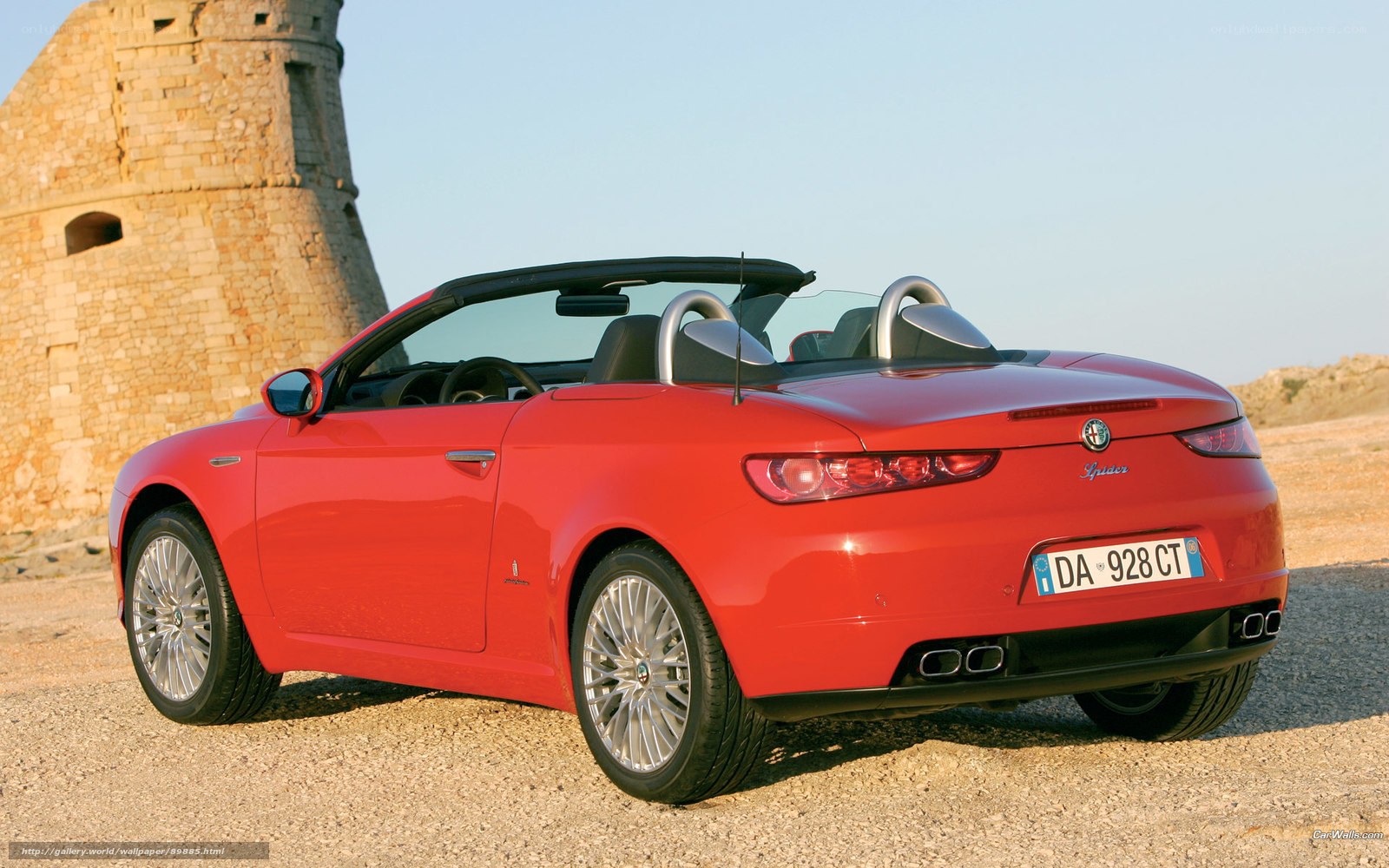 Red Alfa Romeo Spider convertible