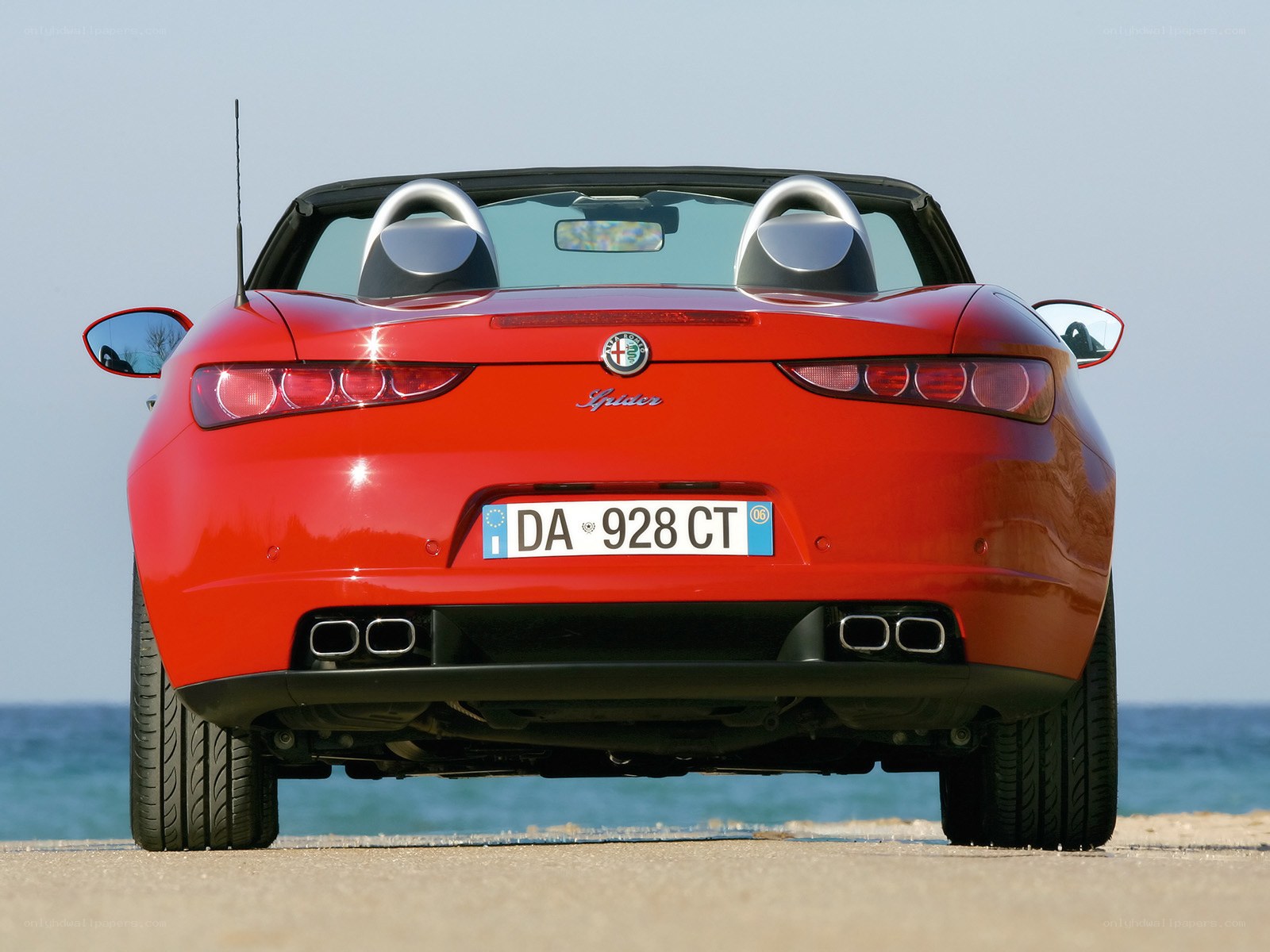 Red Alfa Romeo Spider rear view