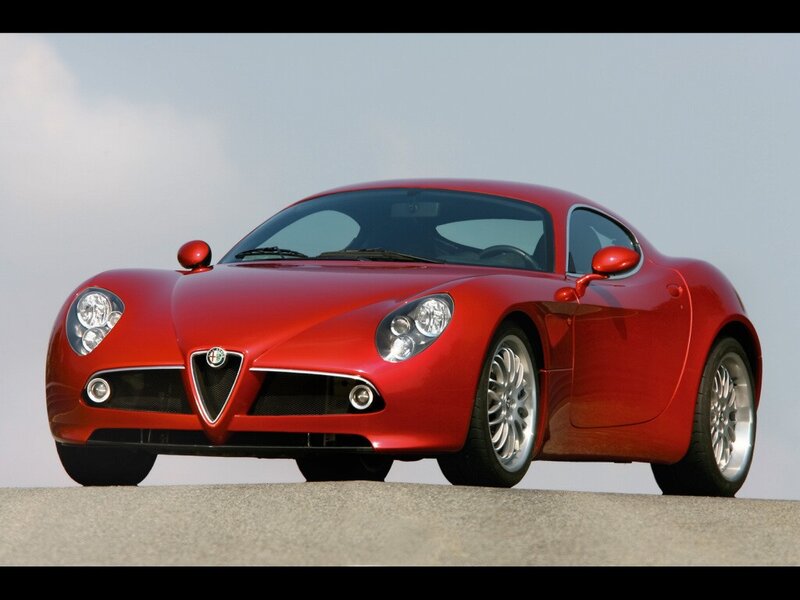 Red Alfa Romeo sports car