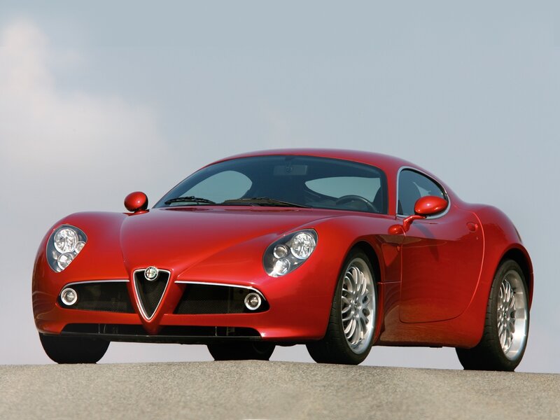 Red Alfa Romeo sports car