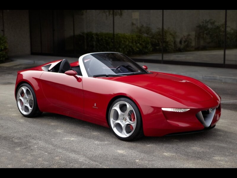 Red Alfa Romeo sports car