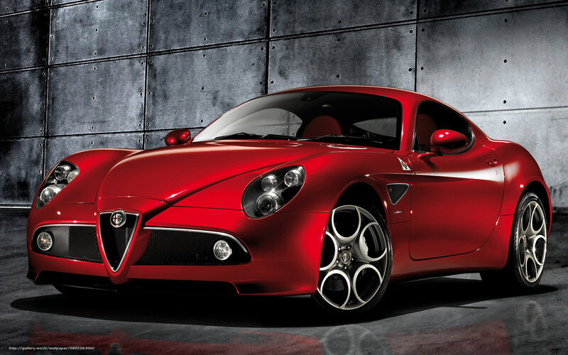 Red Alfa Romeo sports car
