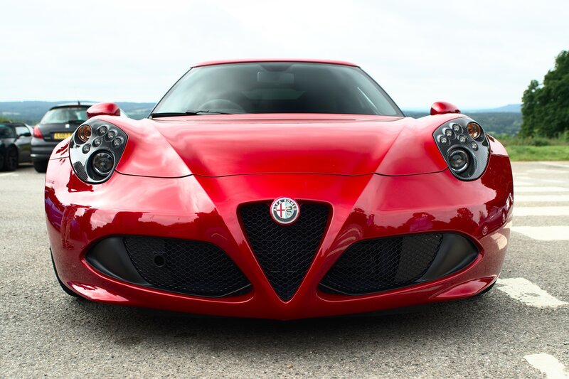 Red Alfa Romeo sports car