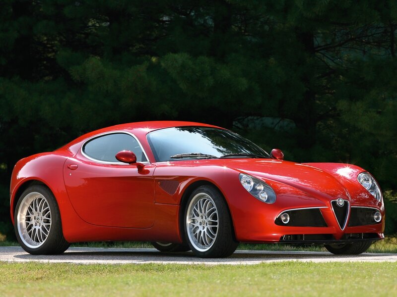 Red Alfa Romeo sports car
