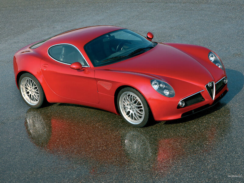 Red Alfa Romeo sports car