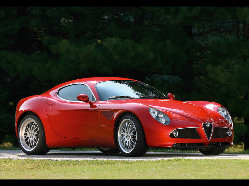 Red Alfa Romeo sports car