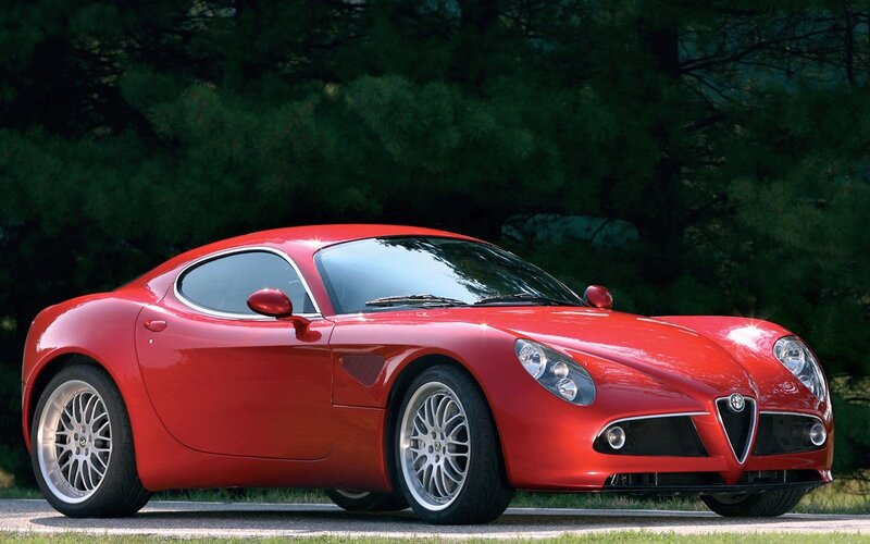 Red Alfa Romeo sports car
