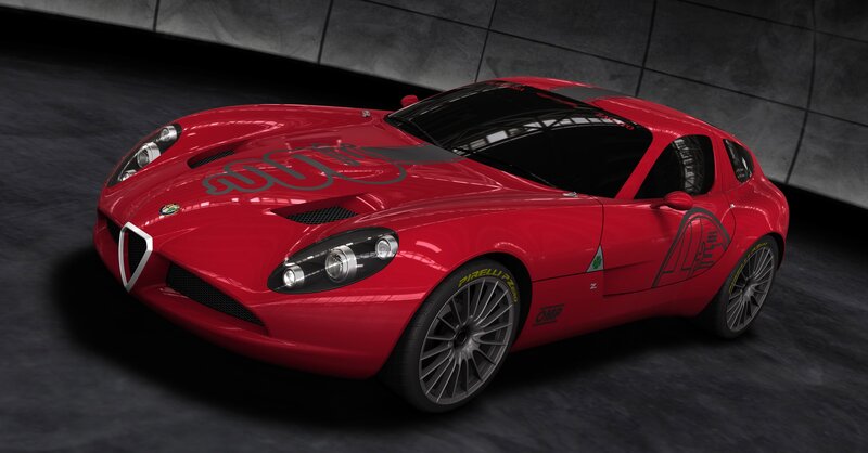 Red Alfa Romeo sports car