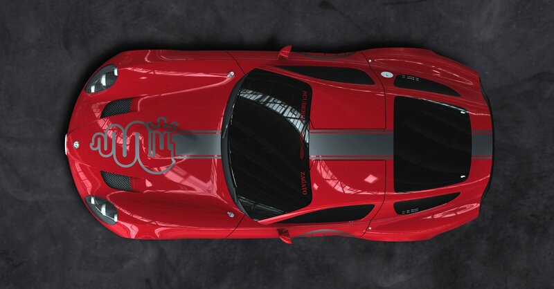 Red Alfa Romeo sports car
