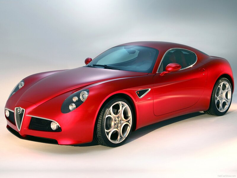 Red Alfa Romeo sports car