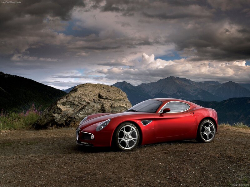 Red Alfa Romeo sports car