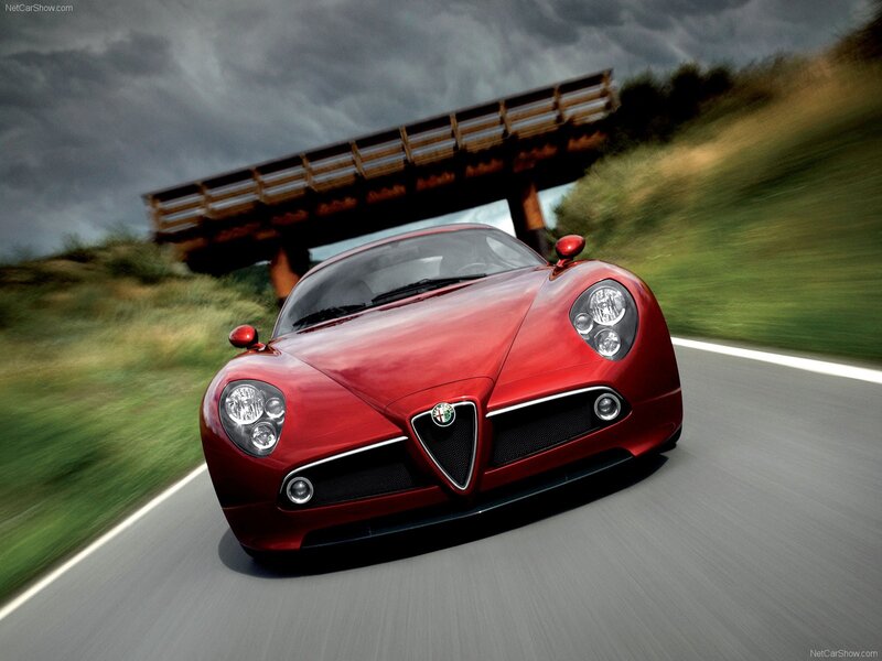 red alfa romeo sports car