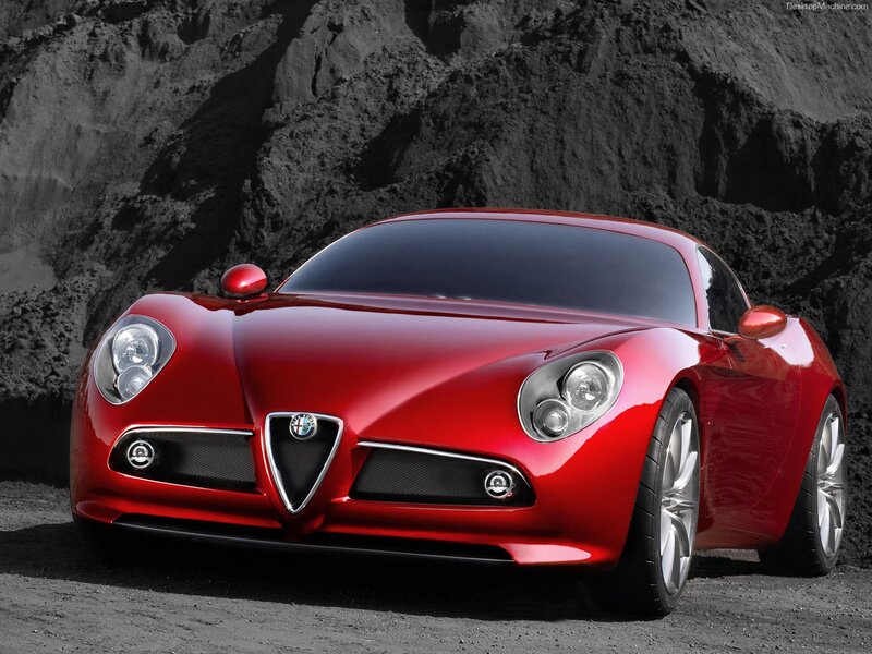 Red Alfa Romeo sports car