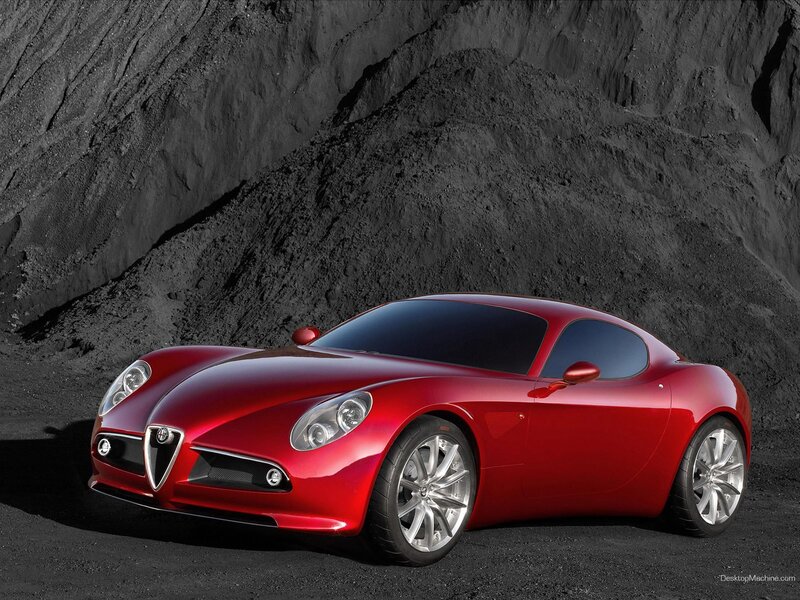 Red Alfa Romeo sports car
