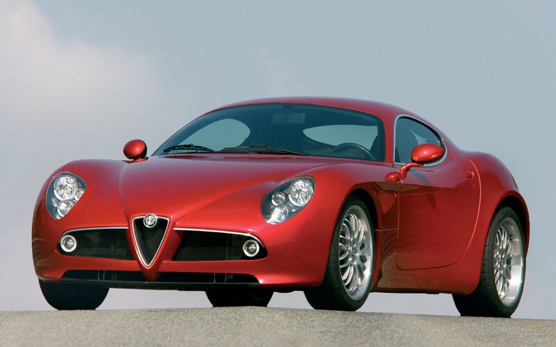 Red Alfa Romeo sports car