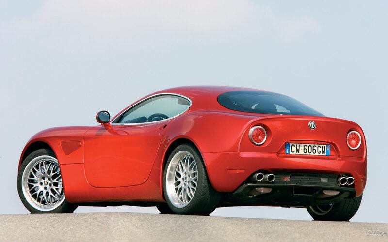 red alfa romeo sports car