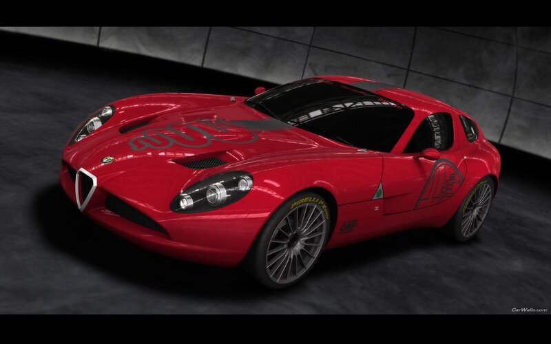 red alfa romeo sports car