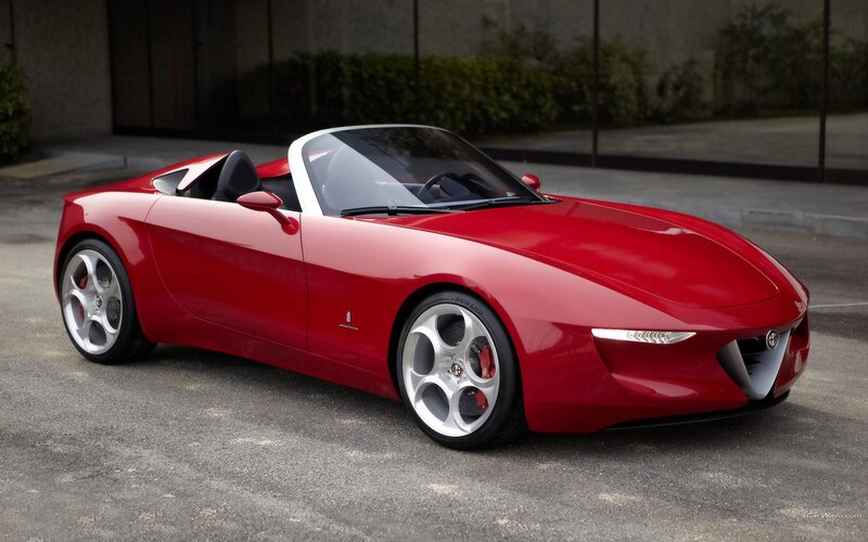 red alfa romeo sports car
