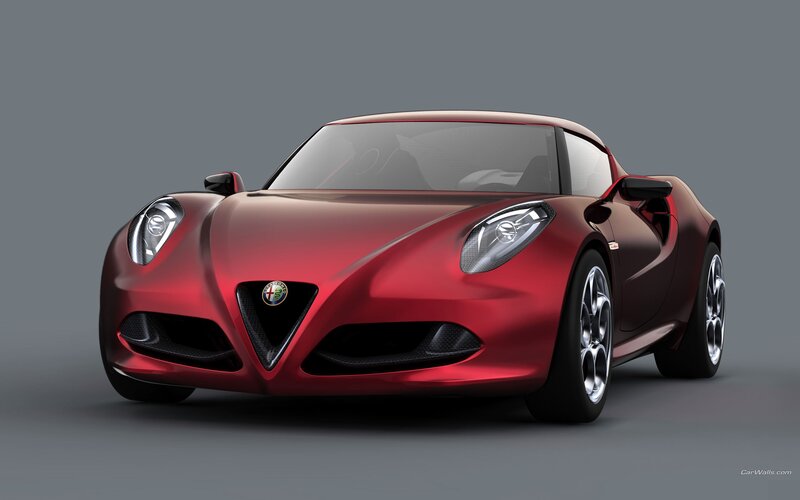 red alfa romeo sports car
