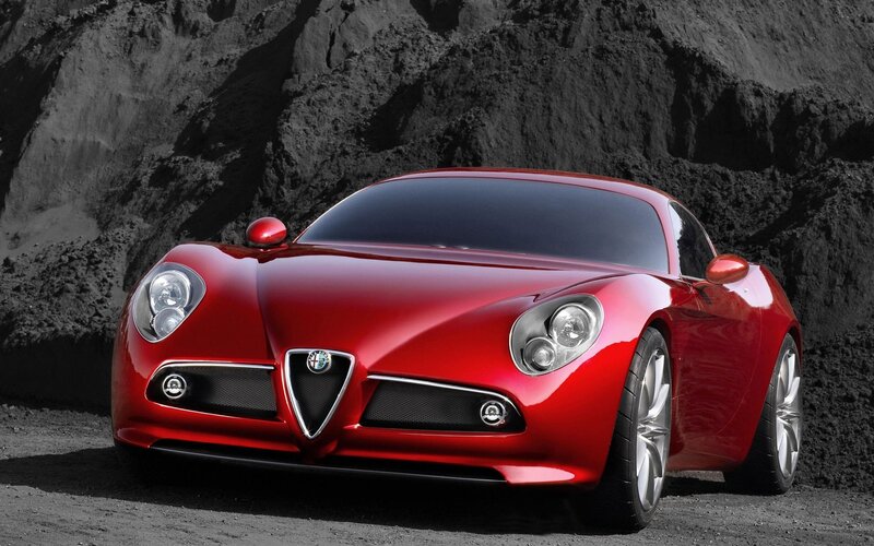 Red Alfa Romeo sports car