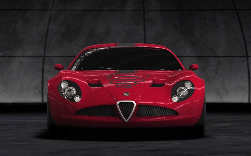 Red Alfa Romeo sports car