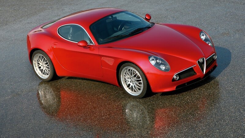 red alfa romeo sports car