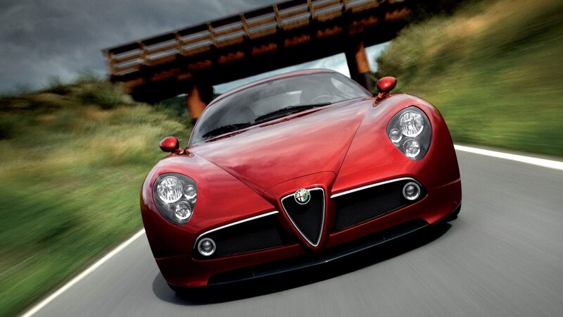 Red Alfa Romeo sports car