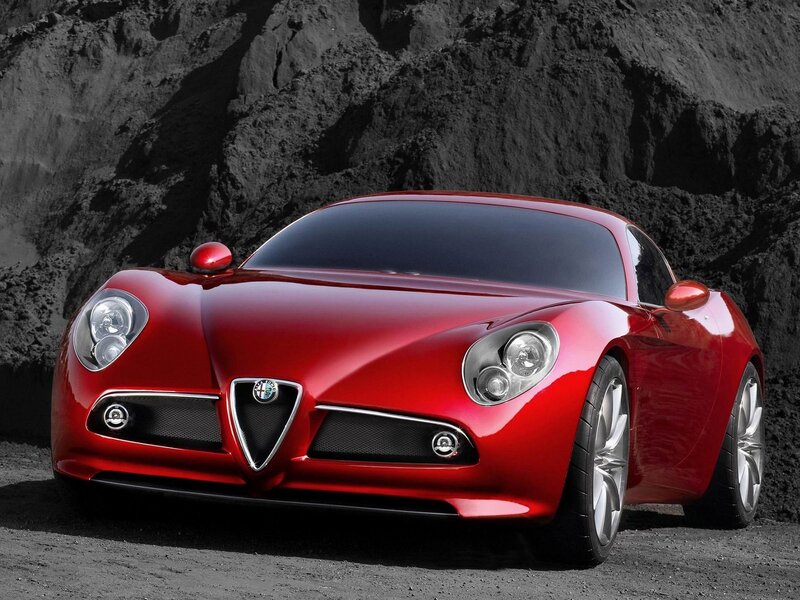 Red Alfa Romeo sports car