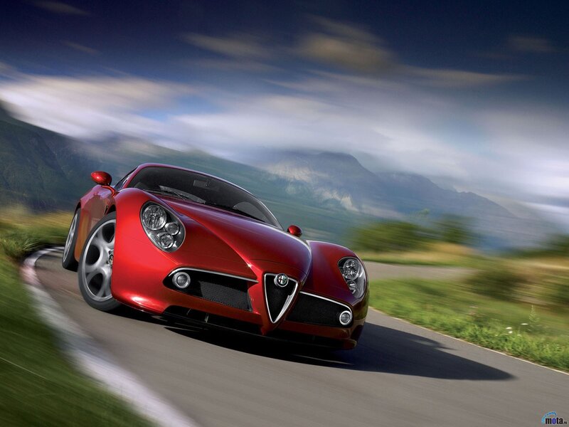 Red Alfa Romeo sports car