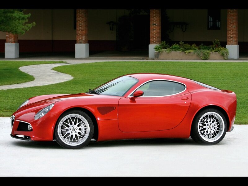 Red Alfa Romeo sports car